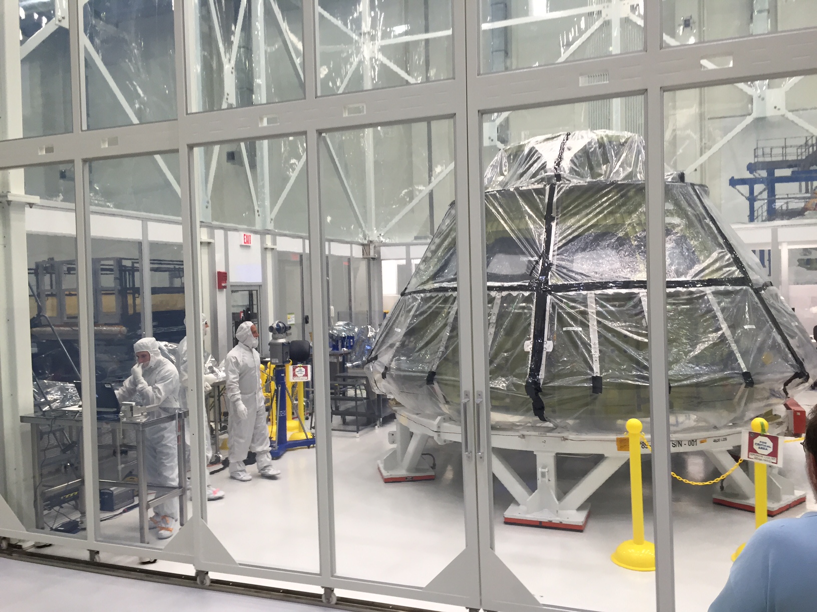 Orion Capsule and Workers in Clean Room