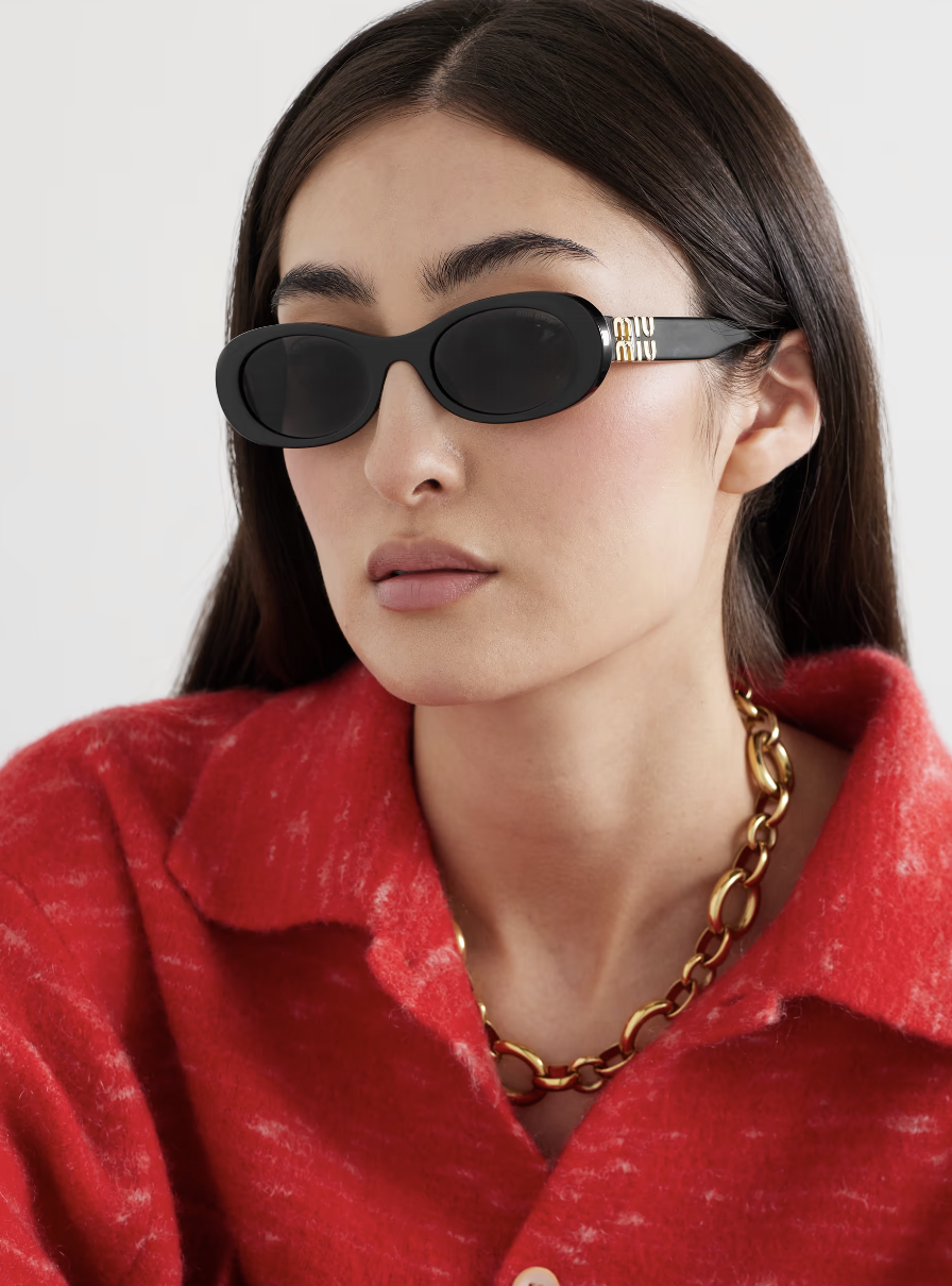 Miu Miu , Oval Frame Sunglasses