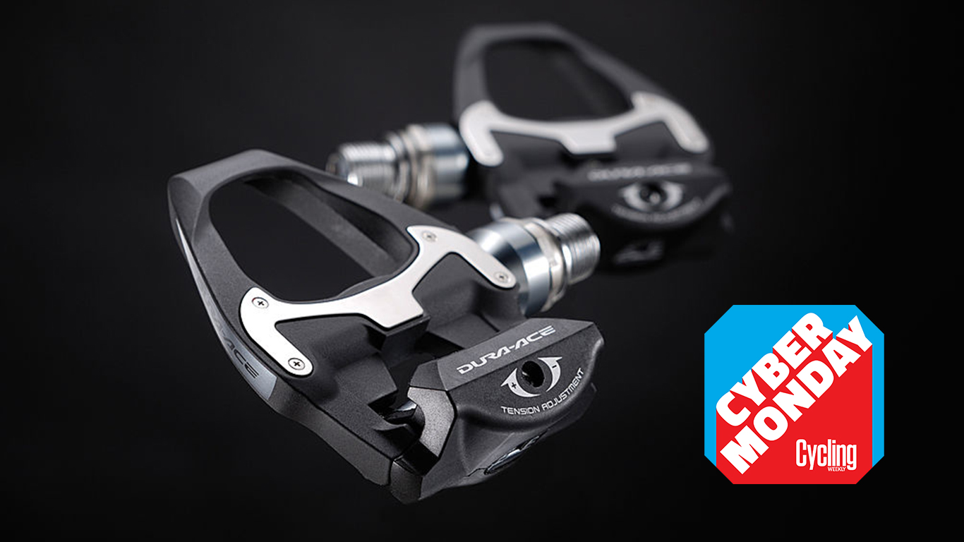 Shimano pedals on black background