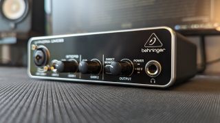 Angle shot of the Behringer UMC22 audio interface