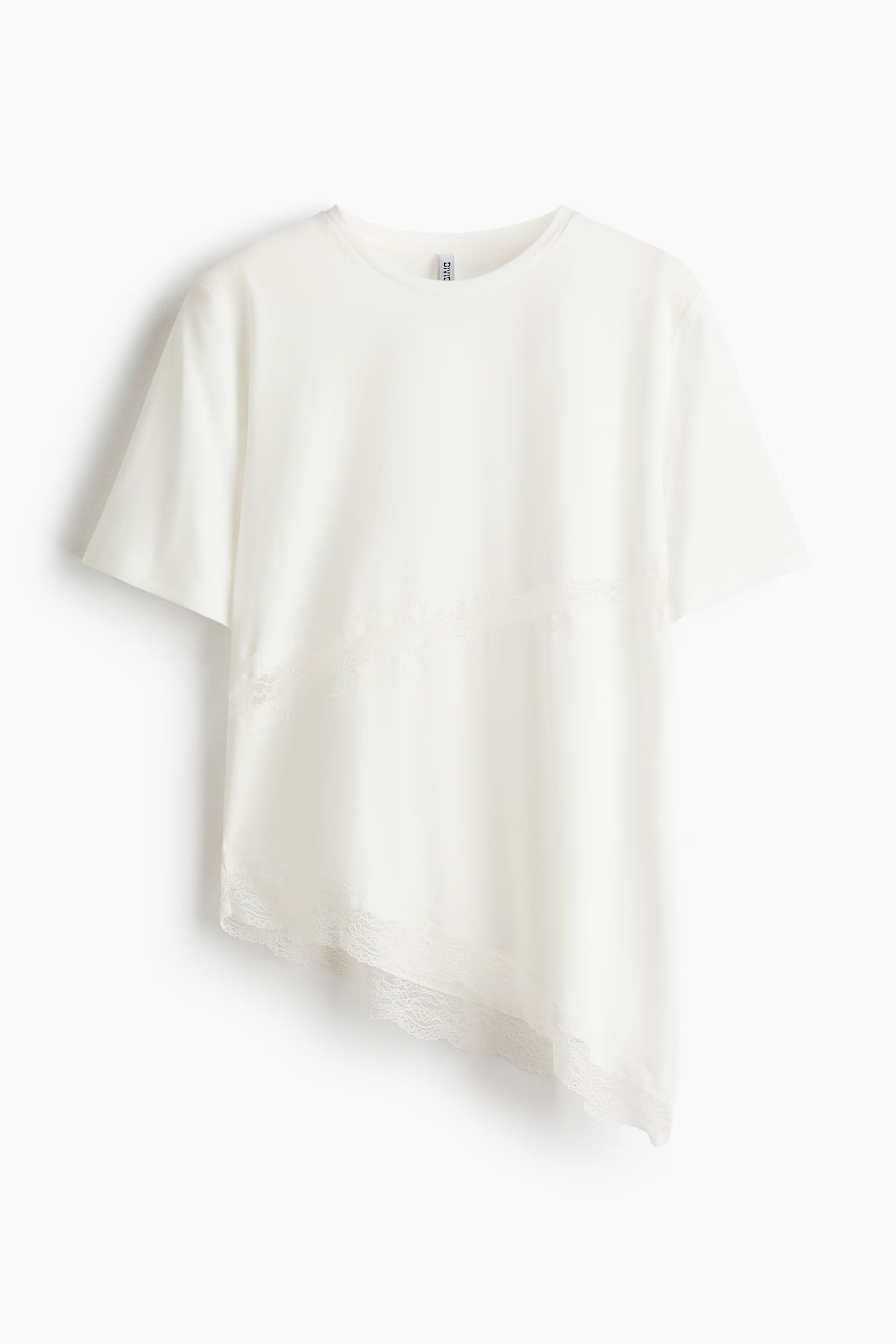 h&m, Lace-Trimmed T-Shirt