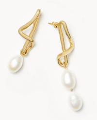 MOLTEN BAROQUE PEARL MISMATCH DROP EARRINGS, $188 (£150) | Missoma