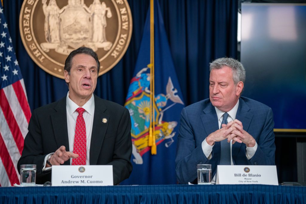 Andrew Cuomo and Bill de Blasio.