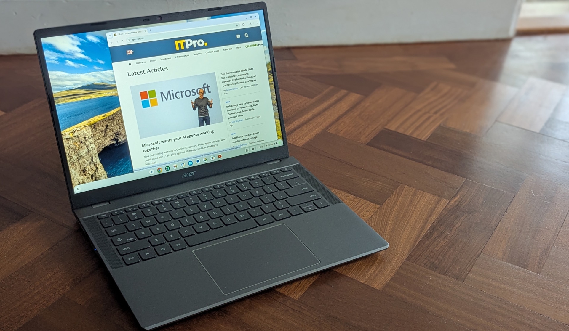 The Acer Chromebook 514 on the ITPro background