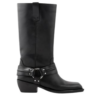 Sandro Leather Biker Boots