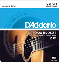 D’Addario EJ11 80/20 Bronze acoustic guitar strings: 25% off