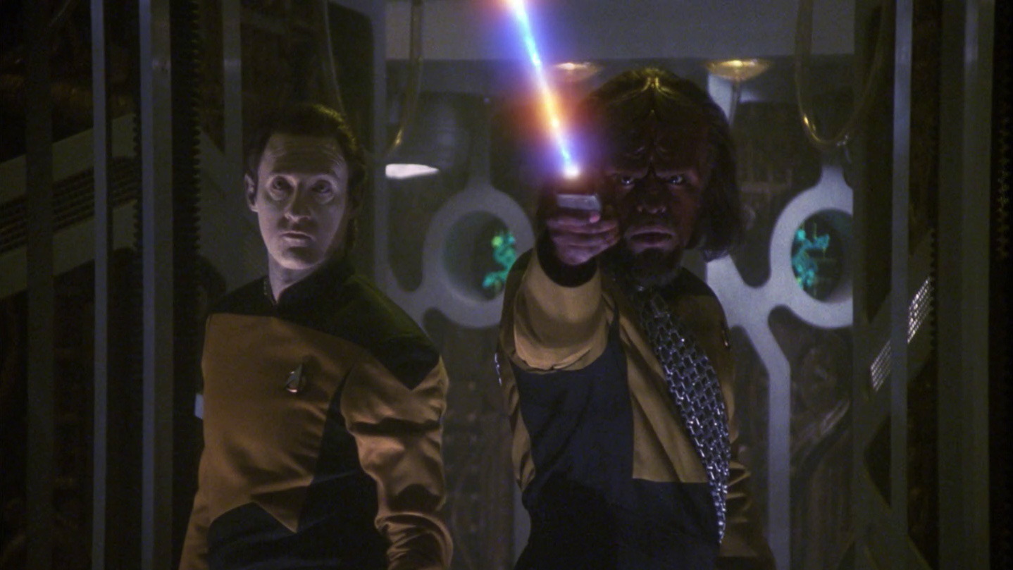 Screenshot from Star Trek: The Next Generation two-part episode, "The Best of Both Worlds"