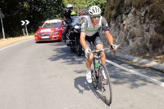 Omar Fraile attacked alone from the breakaway during stage 6 at the Vuelta a Espana