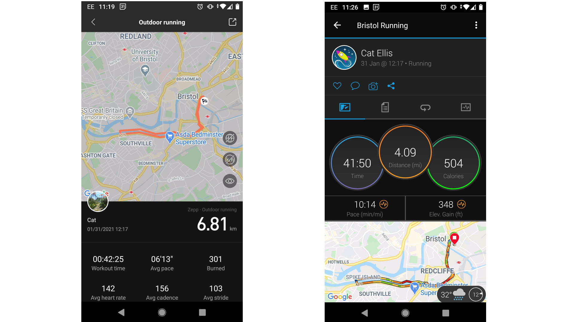 Amazfit and Garmin apps