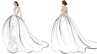 Gown, Dress, Clothing, Wedding dress, Victorian fashion, Costume design, Bridal accessory, Bridal clothing, Fashion, Fashion design,