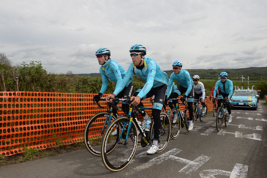 Astana train on the Friday before Liege-Bastogne-Liege