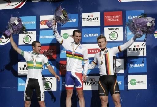 Cavendish on the podium