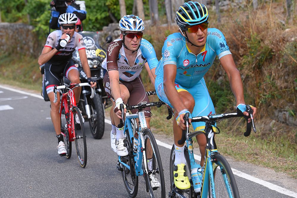 Andrey Zeits, Jan Bakelants and Mathias Frank in the breakaway