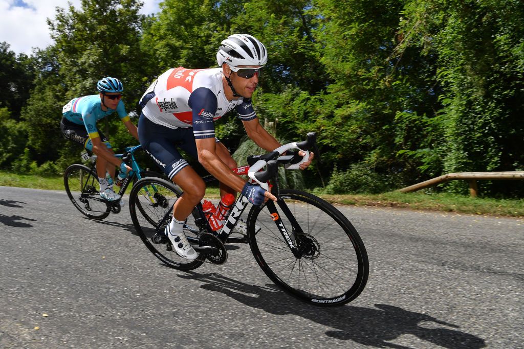 SARRANCOLIN FRANCE AUGUST 03 Richie Porte of Australia and Team Trek Segafredo Aleksandr Vlasov of Russia and Astana Pro Team during the 44th La Route dOccitanie La Depeche du Midi 2020 Stage 3 a 1635km stage from Saint Gaudens to Col de Beyrde 1417m RouteOccitanie RDO2020 on August 03 2020 in Sarrancolin France Photo by Justin SetterfieldGetty Images