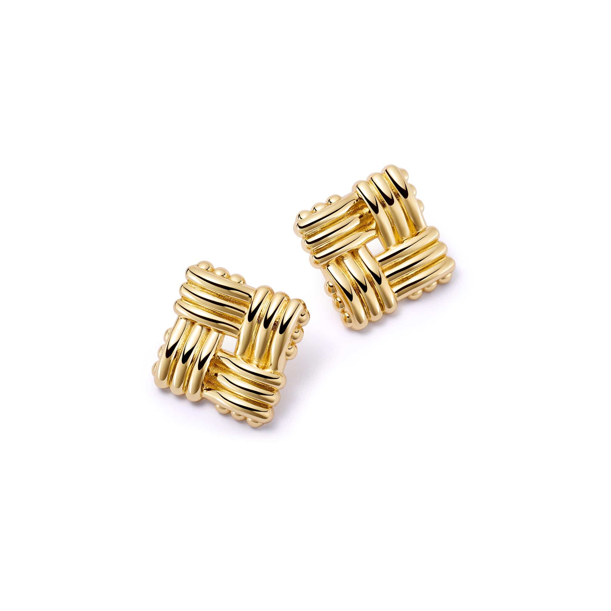 Polly Mini Lattice Stud Earrings 18ct Gold Plate