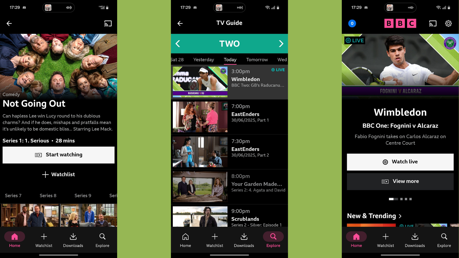 BBC iPlayer interface