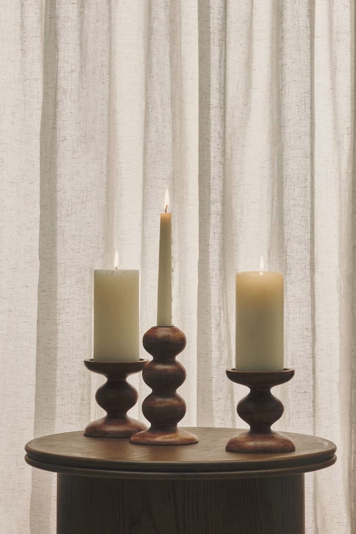 Bobbin Wooden Dinner Candle Holder.