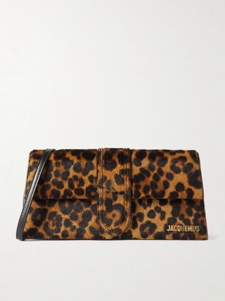 Le Bambino Long Leopard-Print Calf Hair Shoulder Bag
