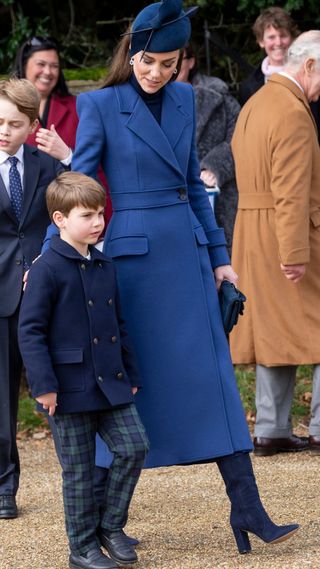 Prince Louis of Wales and Catherine, Princess of Wales attend the Christmas Day service