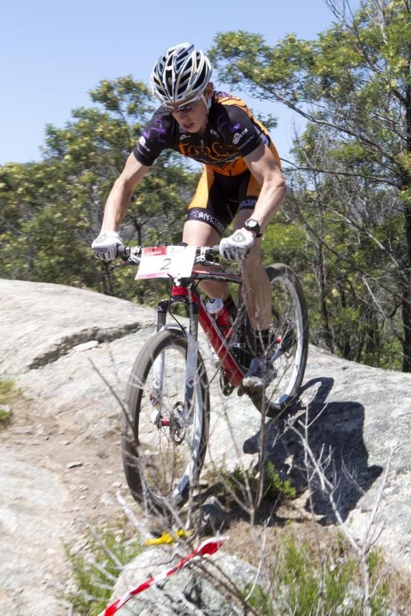 Ben Henderson (Torq) on a rocky part of the course en route to victory.