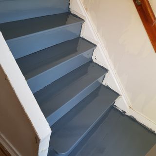 staircase painted grey