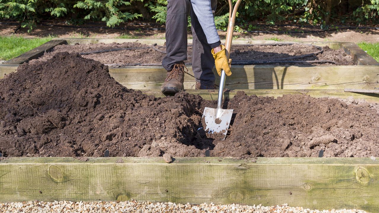 Filling raised beds with soil