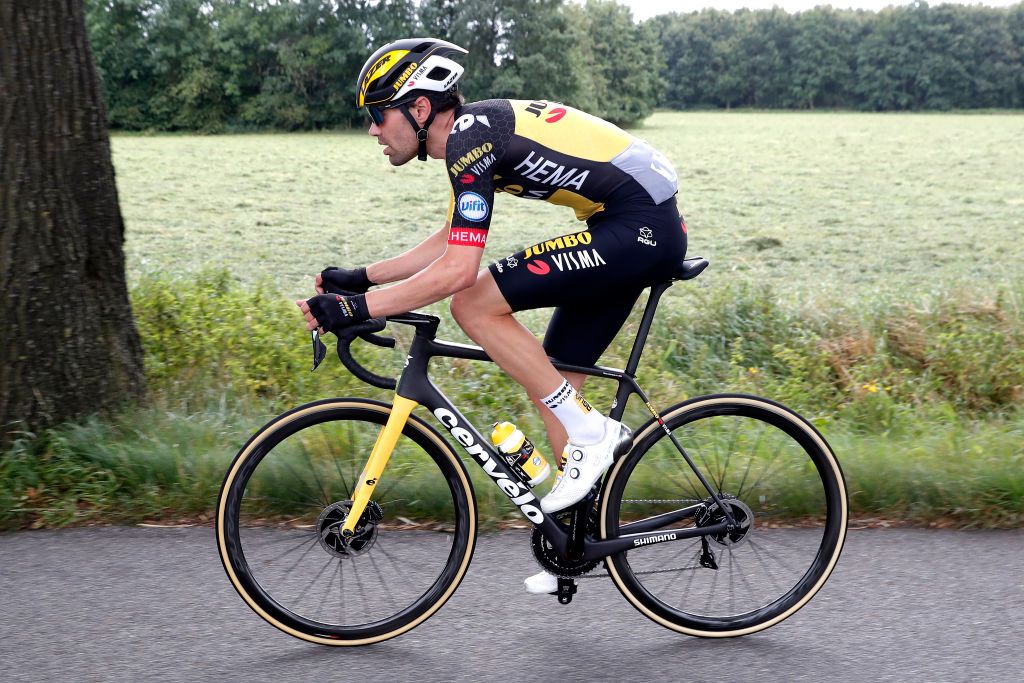 HOOGERHEIDE NETHERLANDS SEPTEMBER 01 Tom Dumoulin of Netherlands and Team Jumbo Visma competes during the 17th Benelux Tour 2021 Stage 3 a 1683km stage from Essen to Hoogerheide BeneluxTour on September 01 2021 in Hoogerheide Netherlands Photo by Bas CzerwinskiGetty Images