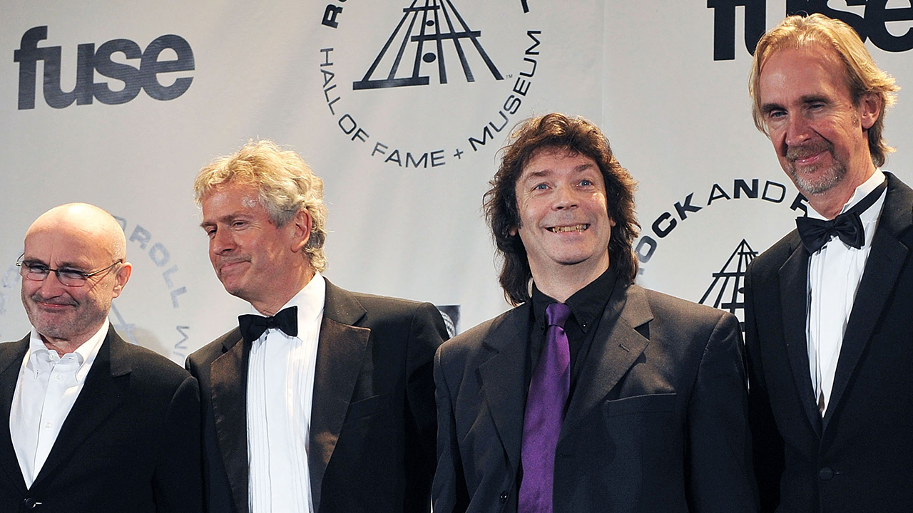 Phil Collins, Tony Banks, Steve Hackett and  Mike Rutherford of Genesis attend the Rock and Roll Hall of Fame Induction Ceremony on March 15, 2010 in New York.