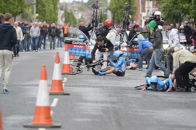 Garmin-Sharp came to grief in the Giro d'Italia TTT