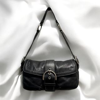 Coach Y2k Black Leather Soho Pockets Baguette...