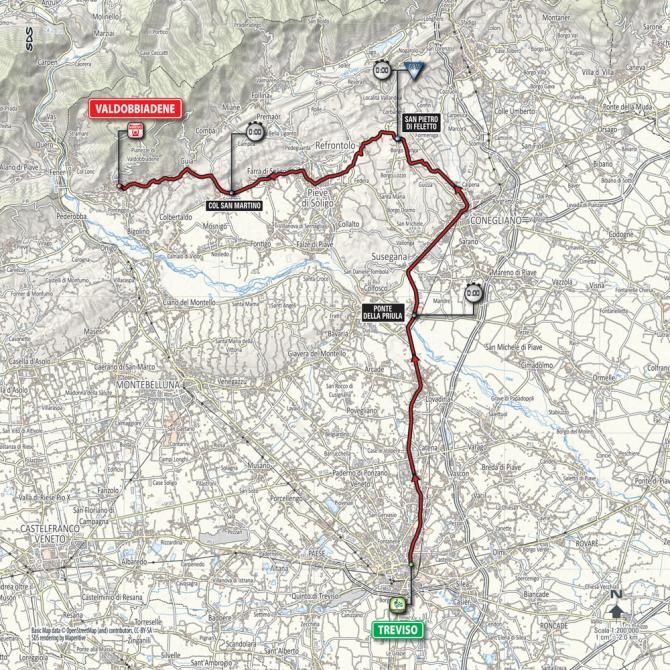 Giro d'Italia 2015: Stage 14 route map