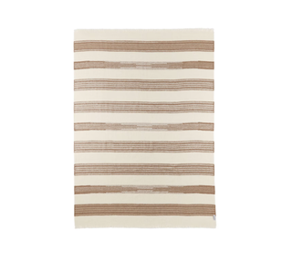 B Yoga Off-White & Brown Alpaca Throw Blanket