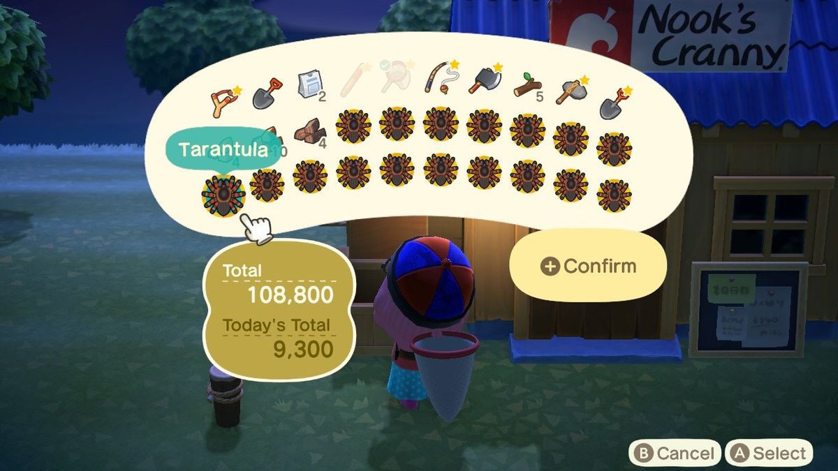 Animal Crossing Selling Tarantula