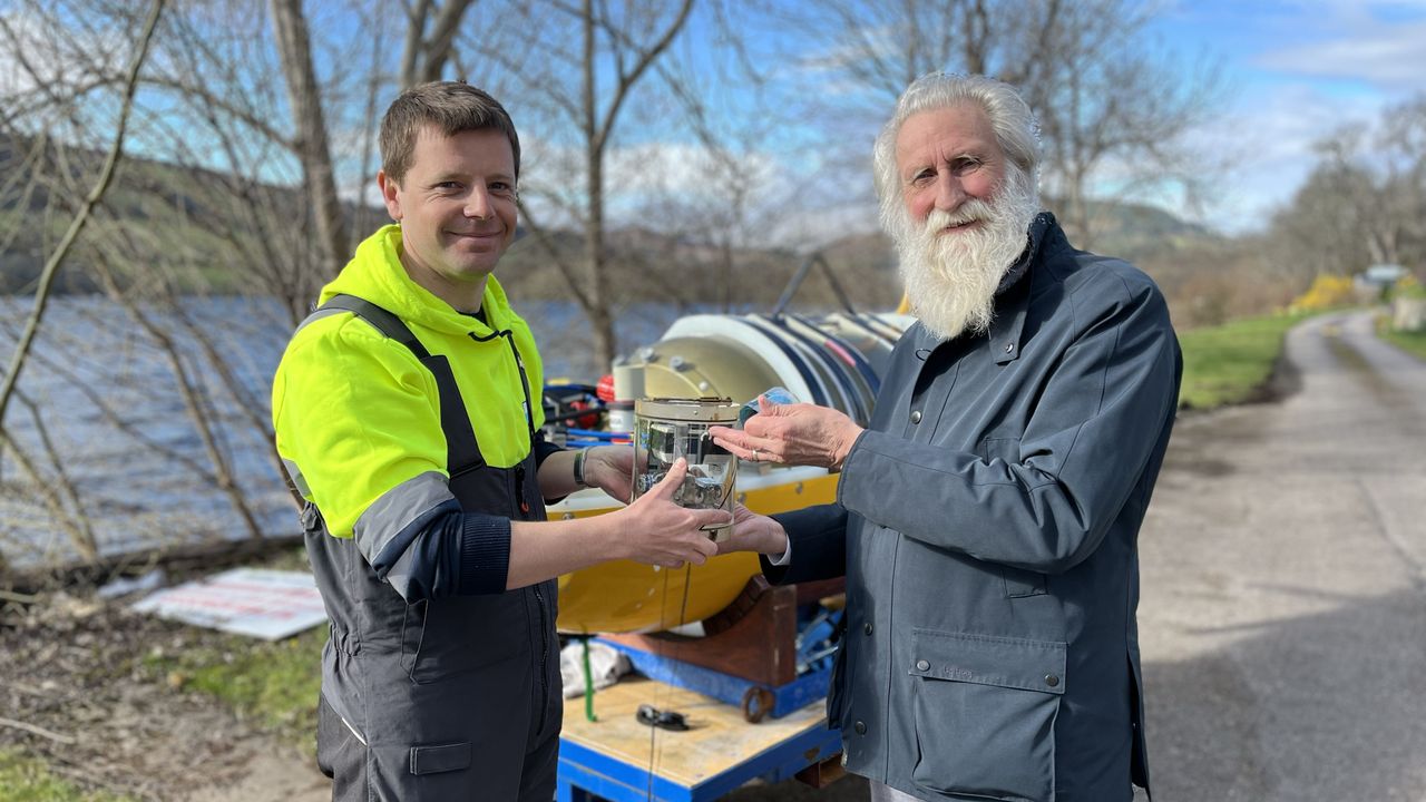 Researchers testing a submarine for the National Oceanography Centre uncovered a camera trap with a Kodak Instamatic 174 camera dropped in the lake 55 years ago to try to photograph the legendary Loch Ness Monster