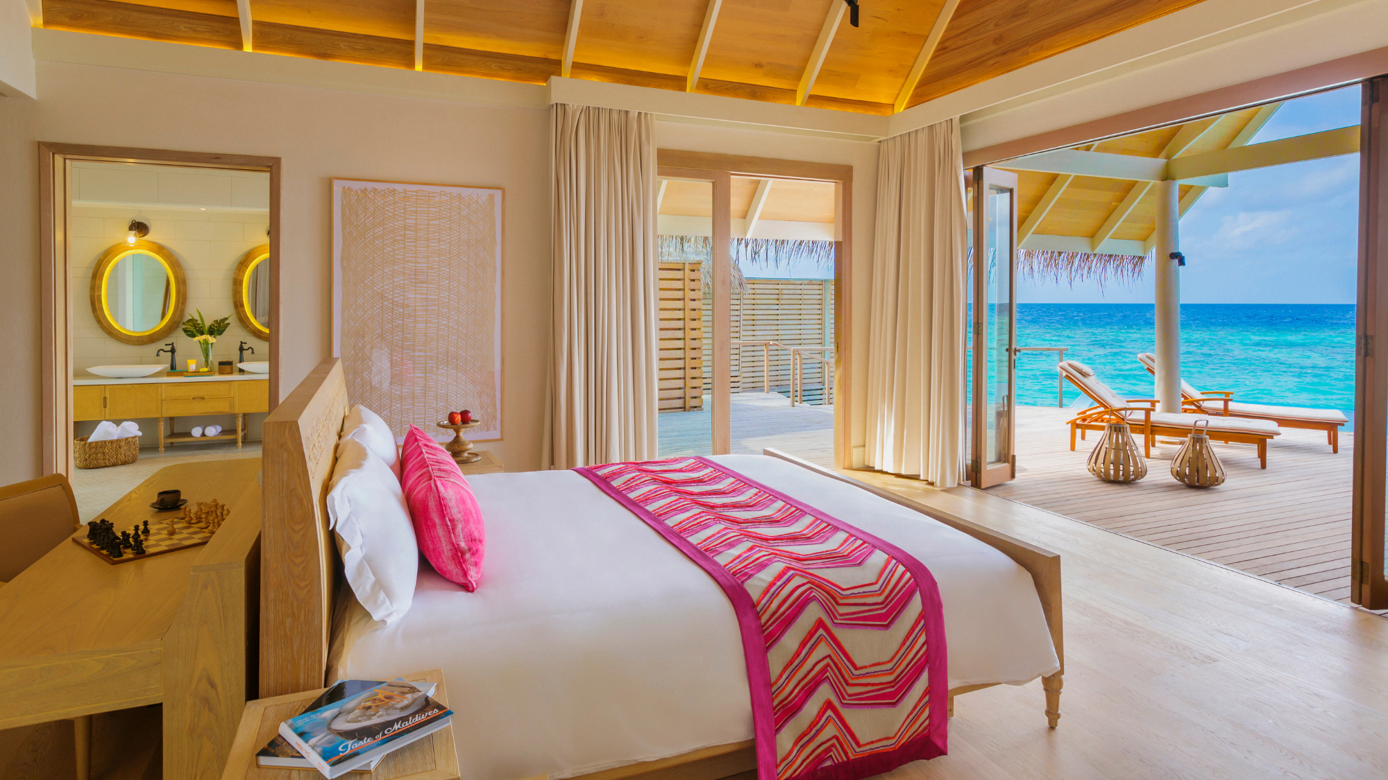 Water villa interior at Milaidhoo, Maldives.