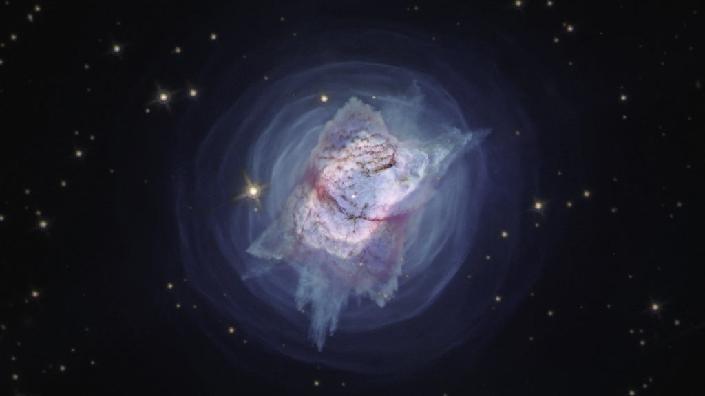 Astronomers pierce cosmic dust of 'Jewel Bug Nebula' to study anatomy of a dying star
