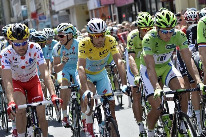Vincenzo Nibali (Astana) leads the overall classification at the Tour de France