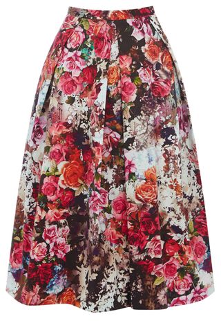 Oasis Rose Print Full Skirt, £55