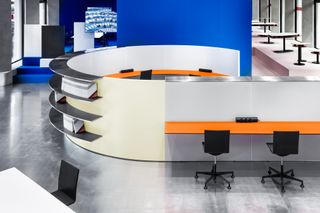 An office environment with furniture by OMA for UniFor shown in Milan