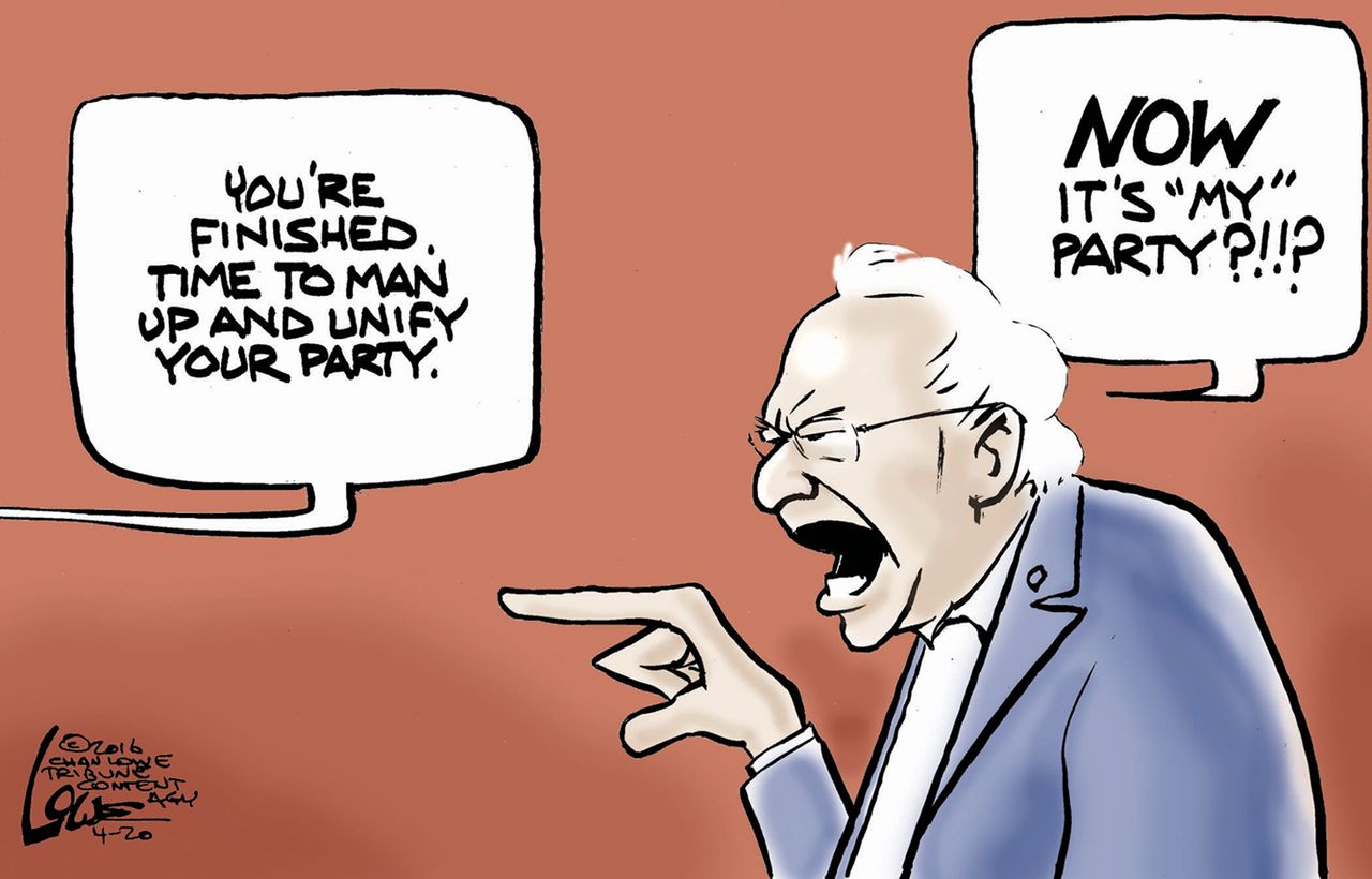 Political cartoon U.S. Bernie&amp;#039;s Party 2016