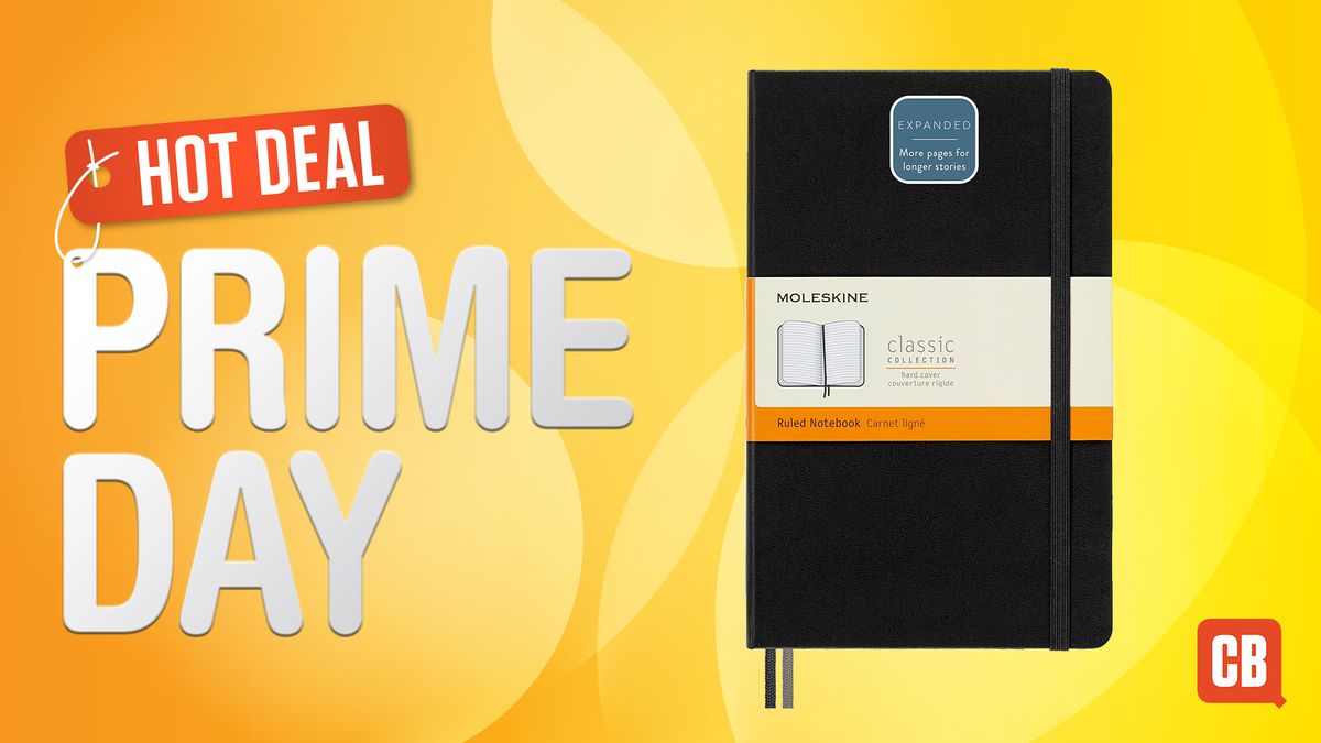 Moleskine Prime Day &#039;hot deal&#039; on a yellow background