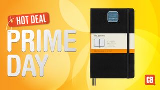 Moleskine Prime Day &#039;hot deal&#039; on a yellow background