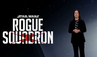 Star Wars: Rogue Squadron Kathleen Kennedy making an announcement
