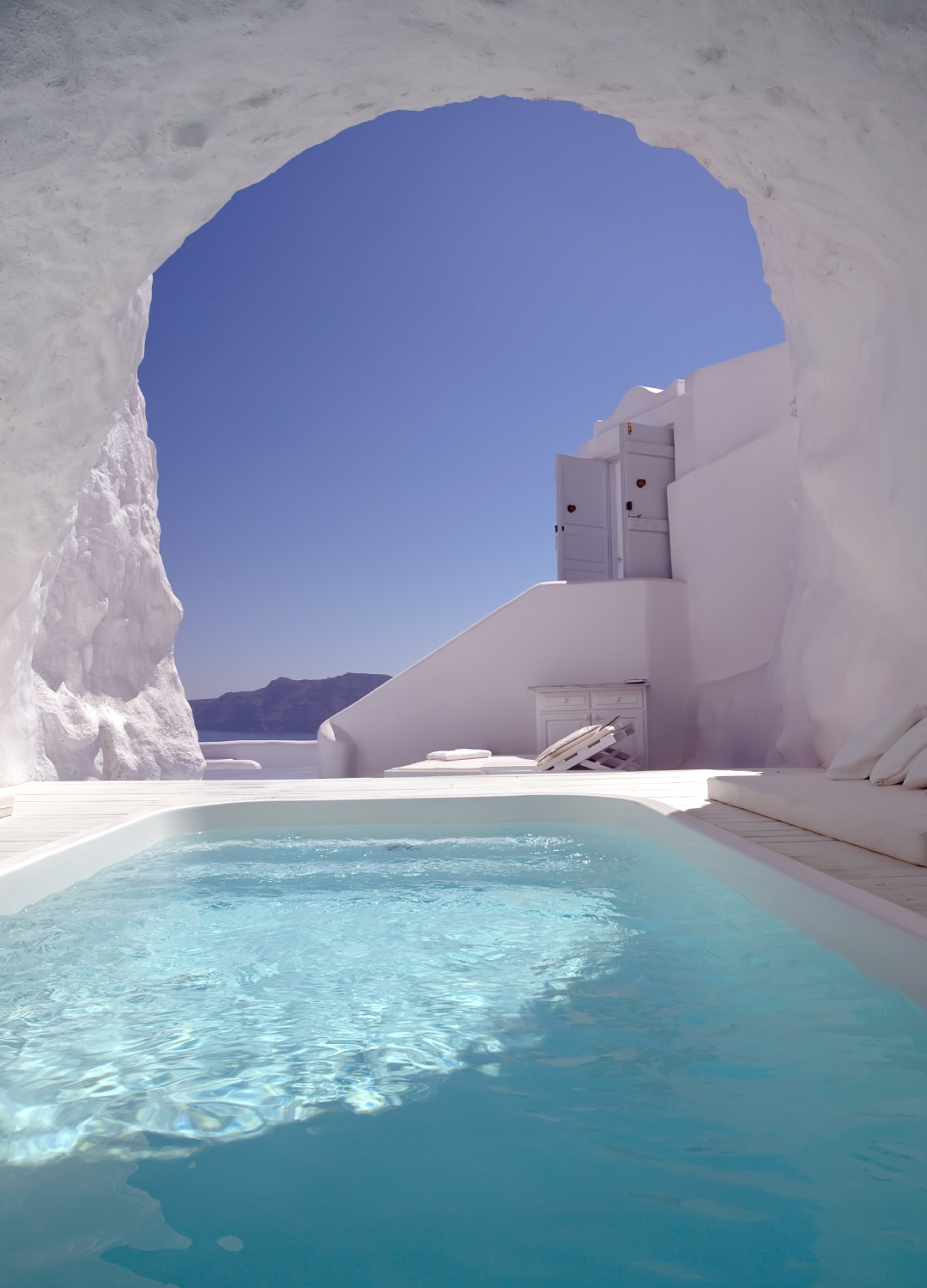 Cave pools in Santorini