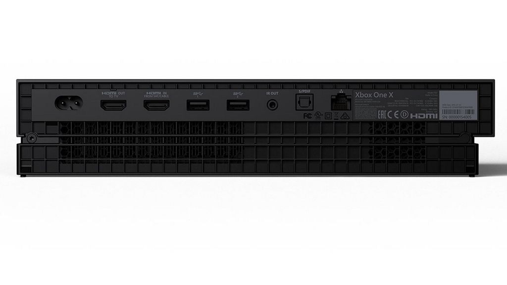 Here's what the Xbox One X back side looks like behold Microsoft's