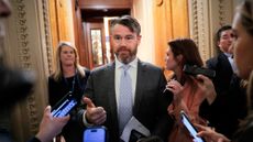 Sen. Todd Young (R-Ind.) talks to reporters about Venezuela war powers vote