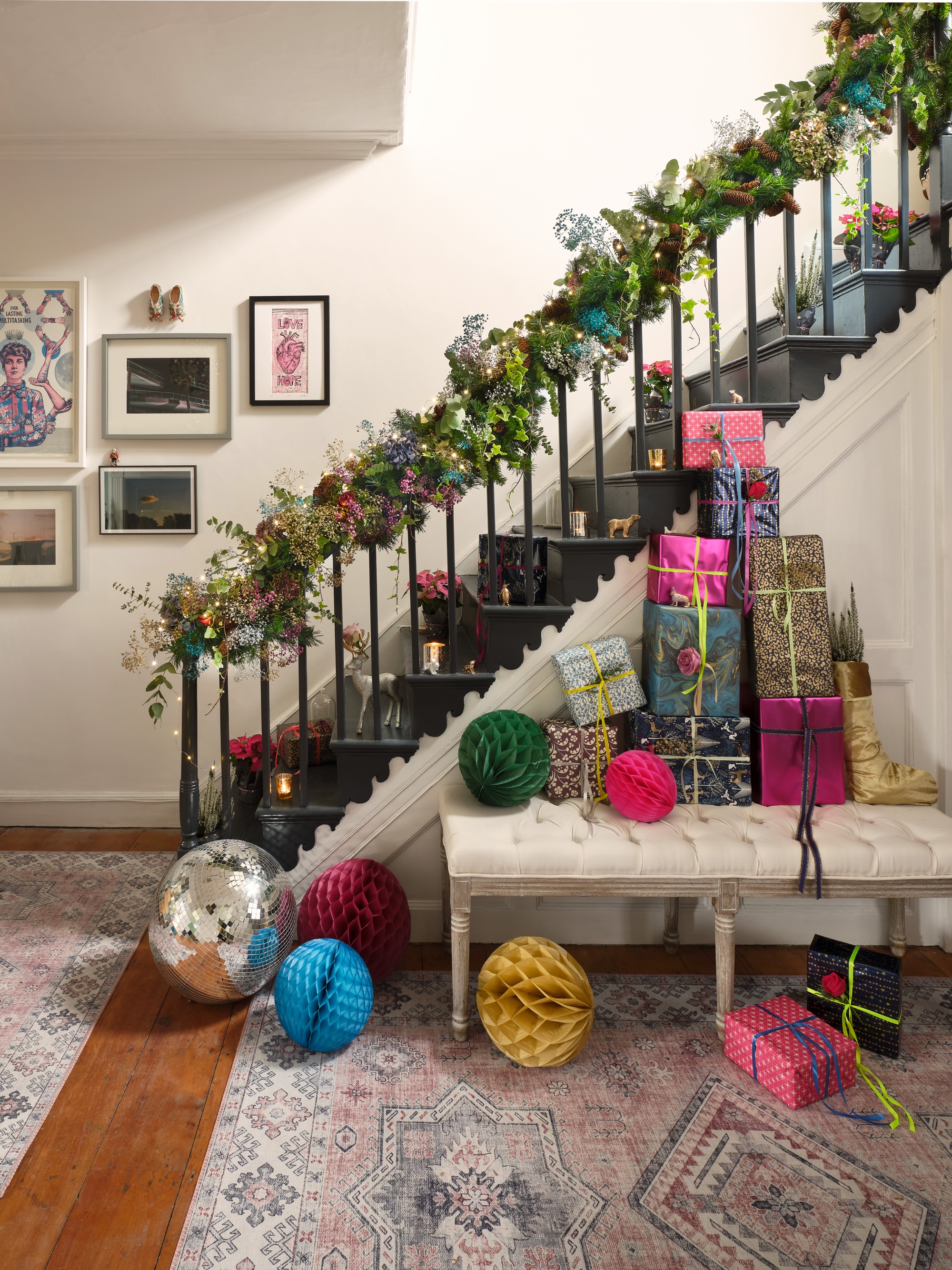 How to Decorate Your Stairs and Mantels for Christmas