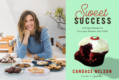 Serial entrepreneur Candace Nelson, founder of Sprinkles, posing with dishes she prepared.