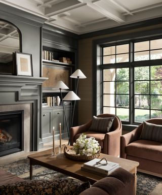 A moody, cozy living room from McGee & Co.