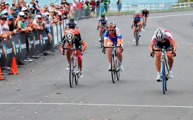 The sprint for fourth place in the women's race